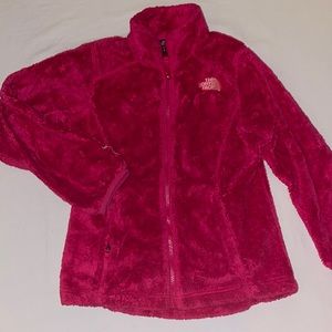 North Face Red Kids Fuzzy Zip-Up